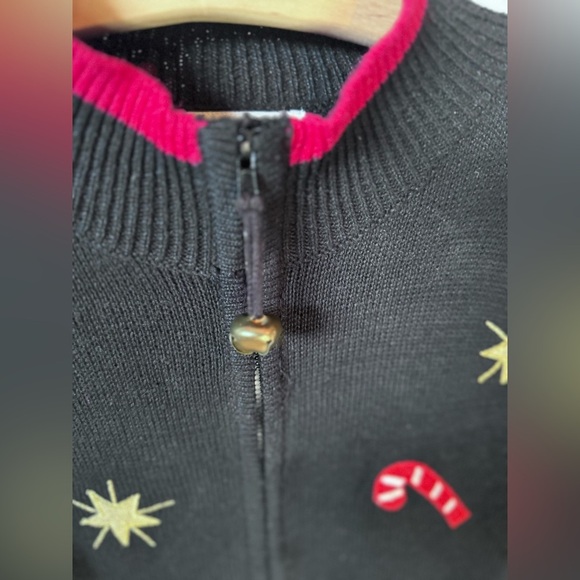 Tiara international Christmas Collection Size Small Reindeer Candy Cane Sweater - Picture 7 of 9